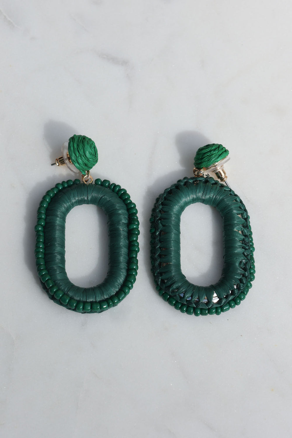 Green Beaded Earrings