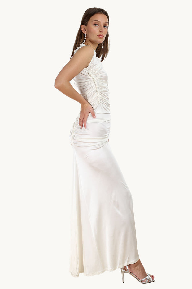 Sleeveless Ruched Gown
