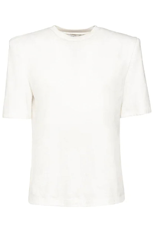 Bella Jersey Matte Skulderputer T-skjorte Hvit