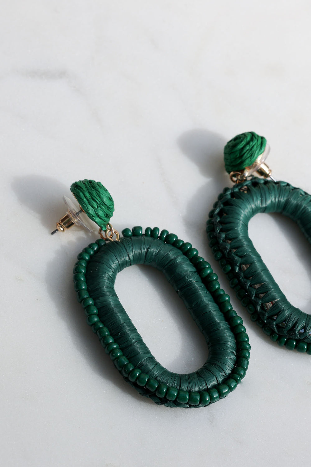 Green Beaded Earrings