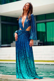 Ombre Sequin Gown