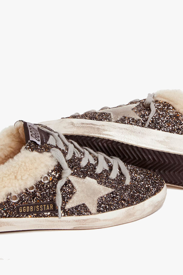 Super-Star Sabot Glitter Upper Suede Star Shearling Lining