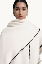 Embroidered Wool Cashmere Scarf