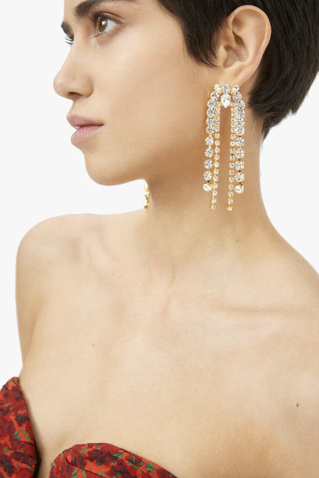Mixed Crystal Cascade Earrings