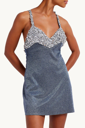Stardust Hand-Beaded Mini Dress