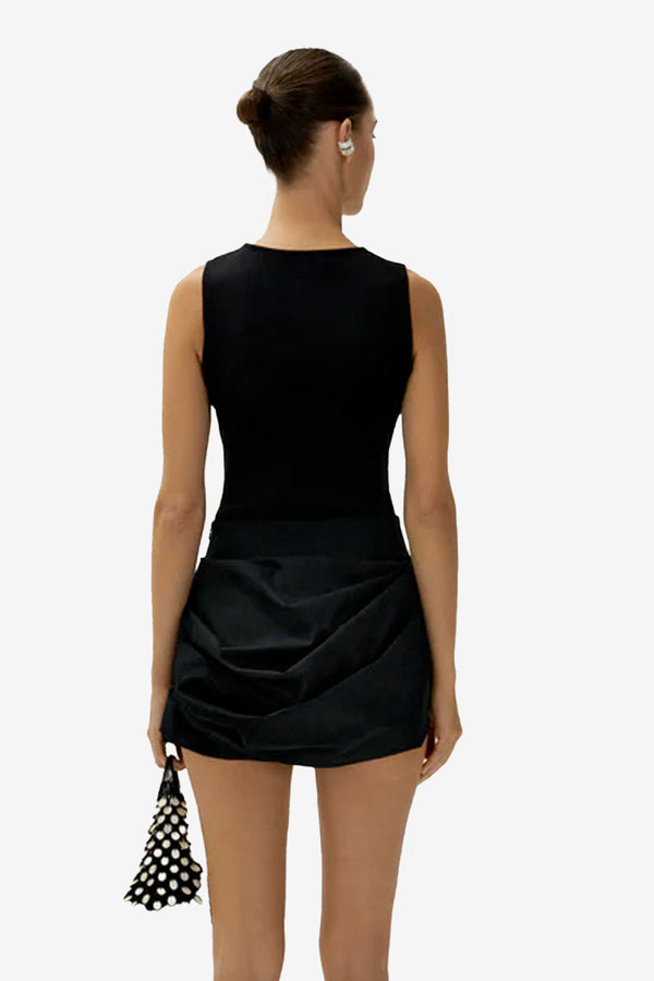 Draped Cotton Mini Skirt 07