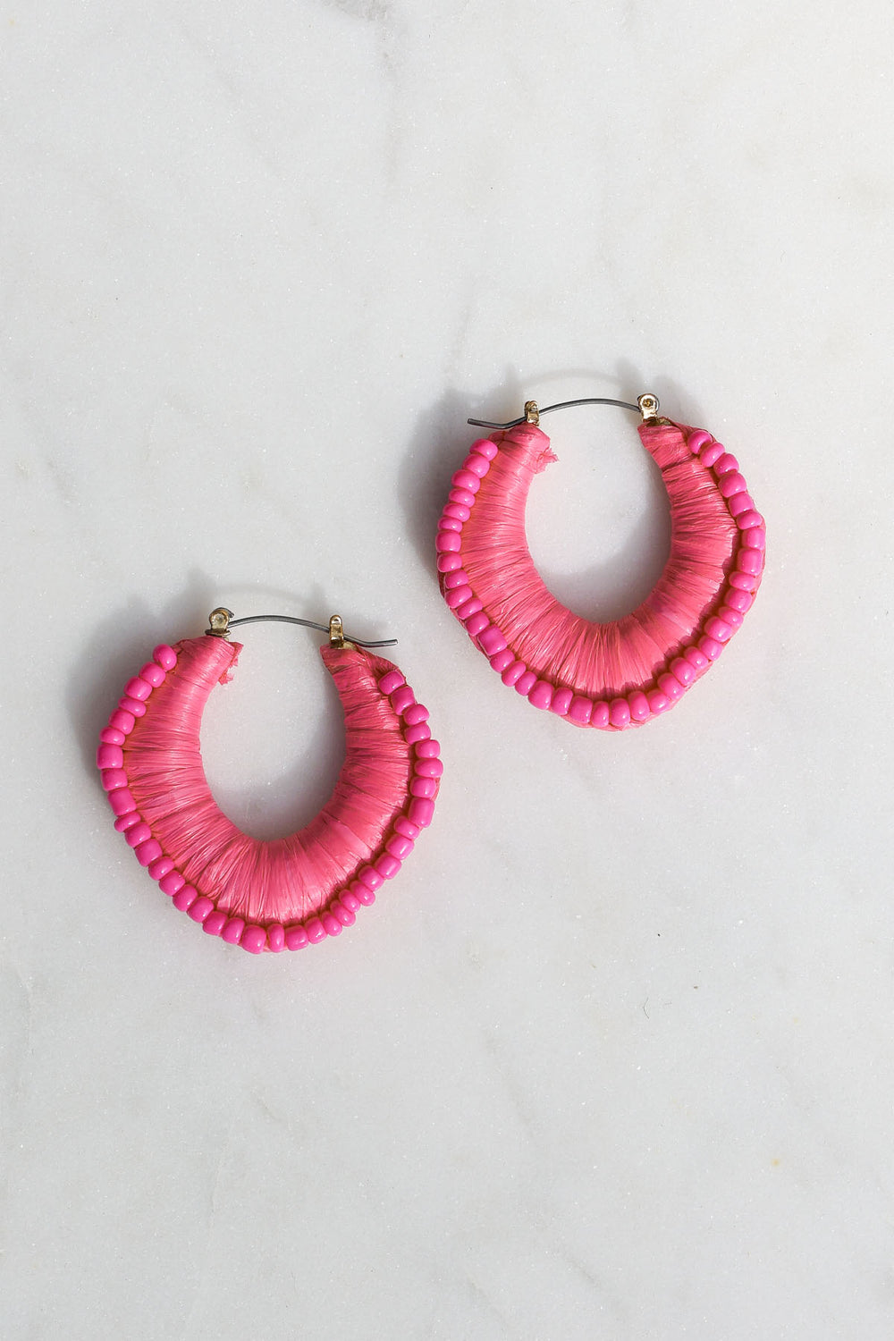 Pink Beaded Earrings