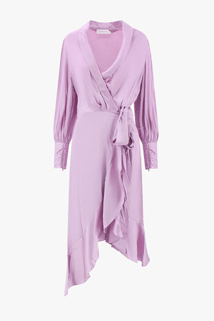 Silk Wrap Midi Dress