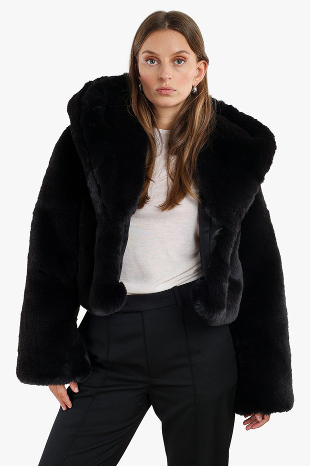Black Faux Fur Jacket 13
